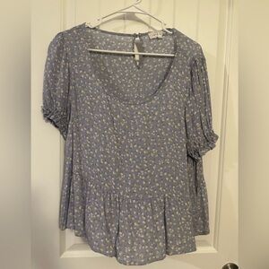 blue flower crop top || XL